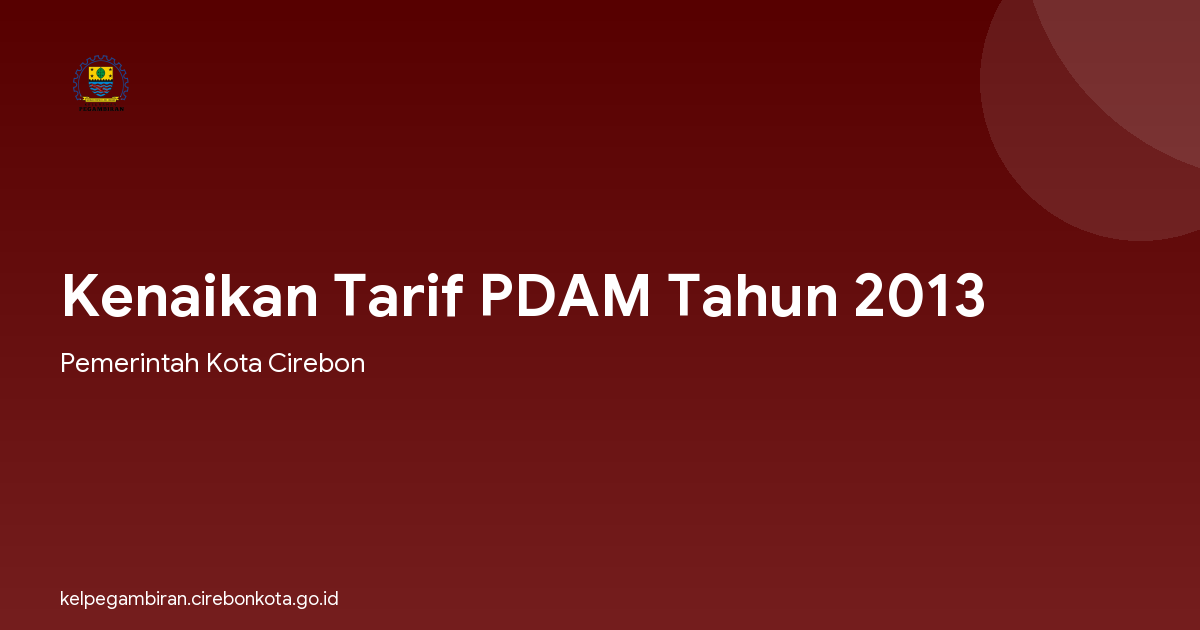 Kenaikan Tarif PDAM Tahun 2013